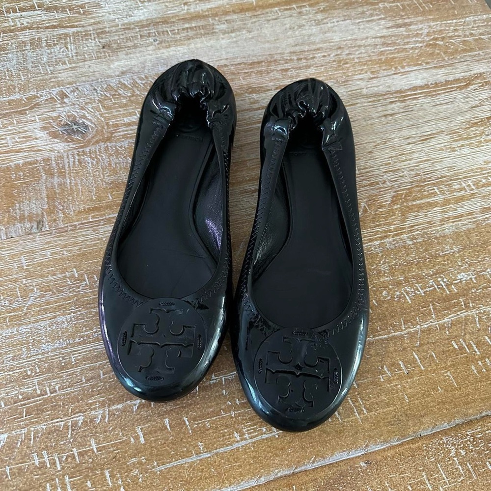 Tory Burch Glossy Black Flats